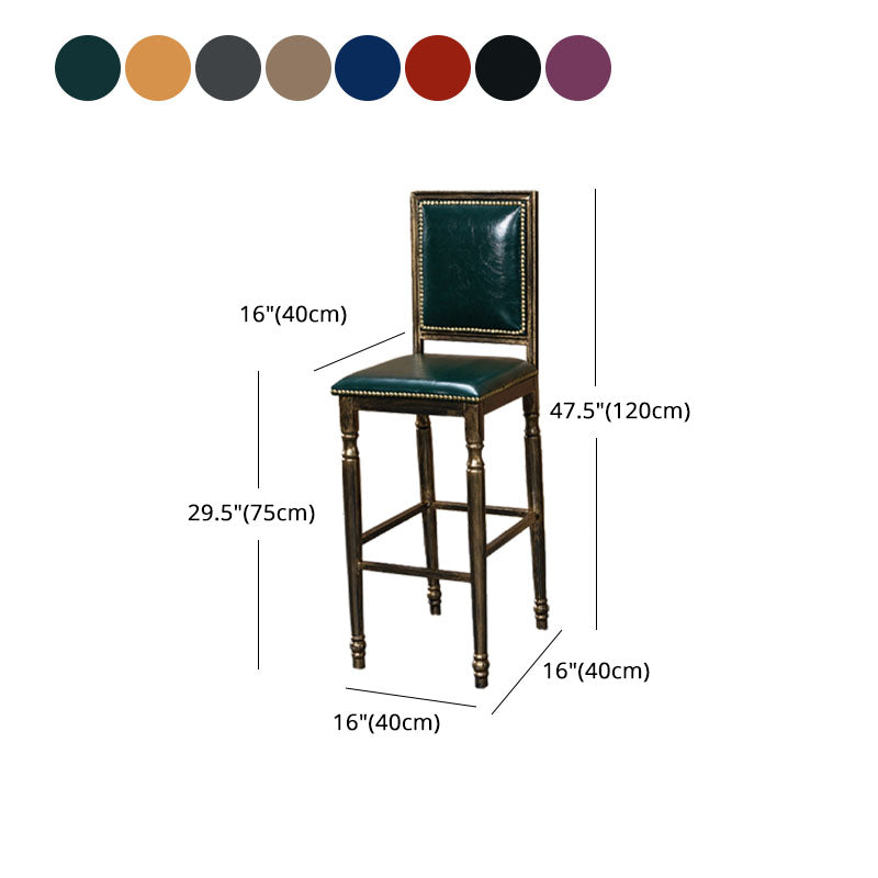 Distressed Bronze 29.5" H Barstool Industrial Indoor Tall Stool with Square Seat Clearhalo 'Bar Furniture' 'Bar Stools' 'bar_stools' 'furn' 'furn_bar_stools' 'furniture_bar_stools' 'Kitchen & Dining Furniture' 'kitchen&dining_furn' 'kitchen' 'kitchen_furn' Furniture' 4416078