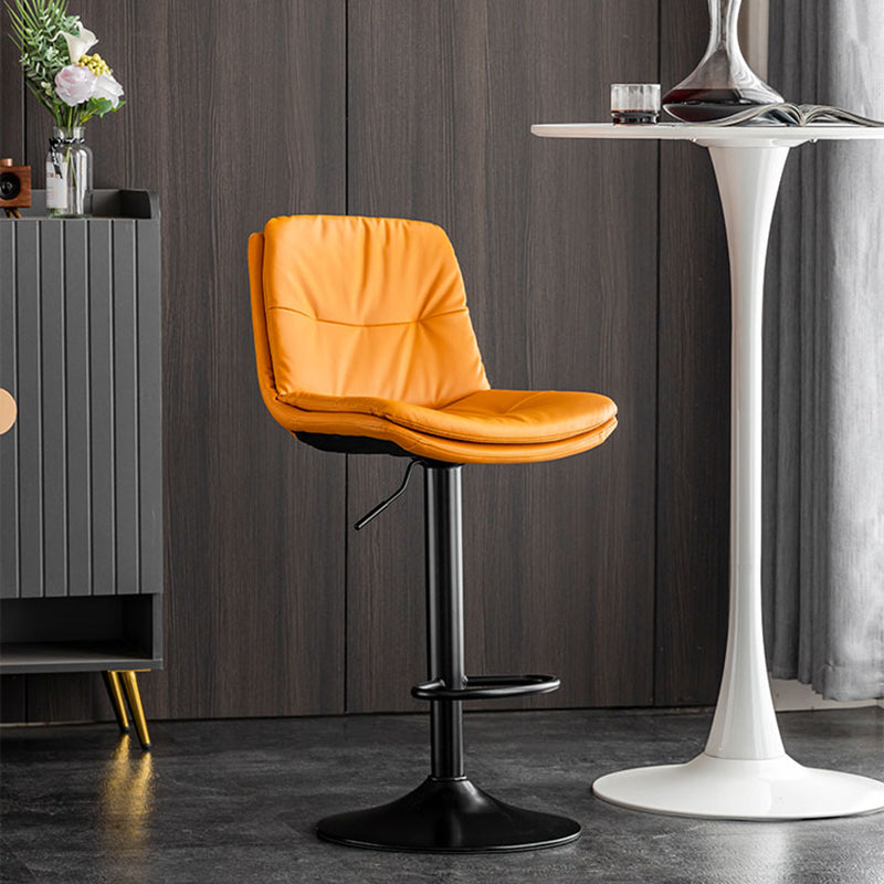 Nordic Metal Adjustable Swivel Barstool Indoor Tall Stool with Leather Seat Clearhalo 'Bar Furniture' 'Bar Stools' 'bar_stools' 'furn' 'furn_bar_stools' 'furniture_bar_stools' 'Kitchen & Dining Furniture' 'kitchen&dining_furn' 'kitchen' 'kitchen_furn' Furniture' 4416083