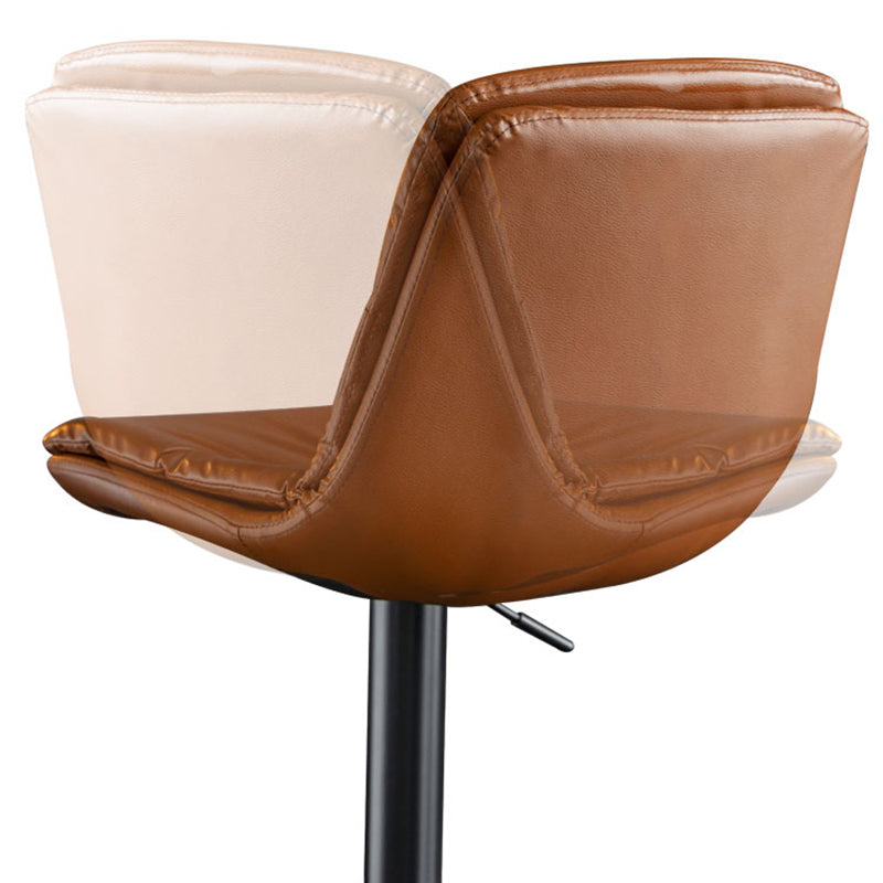Nordic Metal Adjustable Swivel Barstool Indoor Tall Stool with Leather Seat Clearhalo 'Bar Furniture' 'Bar Stools' 'bar_stools' 'furn' 'furn_bar_stools' 'furniture_bar_stools' 'Kitchen & Dining Furniture' 'kitchen&dining_furn' 'kitchen' 'kitchen_furn' Furniture' 4416094