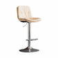Nordic Metal Adjustable Swivel Barstool Indoor Tall Stool with Leather Seat Off-White Silver 1 Piece Clearhalo 'Bar Furniture' 'Bar Stools' 'bar_stools' 'furn' 'furn_bar_stools' 'furniture_bar_stools' 'Kitchen & Dining Furniture' 'kitchen&dining_furn' 'kitchen' 'kitchen_furn' Furniture' 4416095