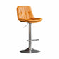 Nordic Metal Adjustable Swivel Barstool Indoor Tall Stool with Leather Seat Orange Silver 1 Piece Clearhalo 'Bar Furniture' 'Bar Stools' 'bar_stools' 'furn' 'furn_bar_stools' 'furniture_bar_stools' 'Kitchen & Dining Furniture' 'kitchen&dining_furn' 'kitchen' 'kitchen_furn' Furniture' 4416102