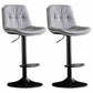Nordic Metal Adjustable Swivel Barstool Indoor Tall Stool with Leather Seat Smoke Gray Black 2 Piece Set Clearhalo 'Bar Furniture' 'Bar Stools' 'bar_stools' 'furn' 'furn_bar_stools' 'furniture_bar_stools' 'Kitchen & Dining Furniture' 'kitchen&dining_furn' 'kitchen' 'kitchen_furn' Furniture' 4416106