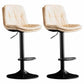 Nordic Metal Adjustable Swivel Barstool Indoor Tall Stool with Leather Seat Off-White Black 2 Piece Set Clearhalo 'Bar Furniture' 'Bar Stools' 'bar_stools' 'furn' 'furn_bar_stools' 'furniture_bar_stools' 'Kitchen & Dining Furniture' 'kitchen&dining_furn' 'kitchen' 'kitchen_furn' Furniture' 4416107