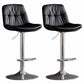 Nordic Metal Adjustable Swivel Barstool Indoor Tall Stool with Leather Seat Black Silver 2 Piece Set Clearhalo 'Bar Furniture' 'Bar Stools' 'bar_stools' 'furn' 'furn_bar_stools' 'furniture_bar_stools' 'Kitchen & Dining Furniture' 'kitchen&dining_furn' 'kitchen' 'kitchen_furn' Furniture' 4416111