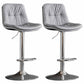 Nordic Metal Adjustable Swivel Barstool Indoor Tall Stool with Leather Seat Smoke Gray Silver 2 Piece Set Clearhalo 'Bar Furniture' 'Bar Stools' 'bar_stools' 'furn' 'furn_bar_stools' 'furniture_bar_stools' 'Kitchen & Dining Furniture' 'kitchen&dining_furn' 'kitchen' 'kitchen_furn' Furniture' 4416112