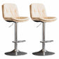Nordic Metal Adjustable Swivel Barstool Indoor Tall Stool with Leather Seat Off-White Silver 2 Piece Set Clearhalo 'Bar Furniture' 'Bar Stools' 'bar_stools' 'furn' 'furn_bar_stools' 'furniture_bar_stools' 'Kitchen & Dining Furniture' 'kitchen&dining_furn' 'kitchen' 'kitchen_furn' Furniture' 4416113