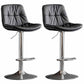 Nordic Metal Adjustable Swivel Barstool Indoor Tall Stool with Leather Seat Dark Gray Silver 2 Piece Set Clearhalo 'Bar Furniture' 'Bar Stools' 'bar_stools' 'furn' 'furn_bar_stools' 'furniture_bar_stools' 'Kitchen & Dining Furniture' 'kitchen&dining_furn' 'kitchen' 'kitchen_furn' Furniture' 4416114