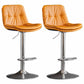 Nordic Metal Adjustable Swivel Barstool Indoor Tall Stool with Leather Seat Orange Silver 2 Piece Set Clearhalo 'Bar Furniture' 'Bar Stools' 'bar_stools' 'furn' 'furn_bar_stools' 'furniture_bar_stools' 'Kitchen & Dining Furniture' 'kitchen&dining_furn' 'kitchen' 'kitchen_furn' Furniture' 4416116