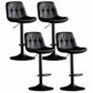 Nordic Metal Adjustable Swivel Barstool Indoor Tall Stool with Leather Seat Black Black 4 Piece Set Clearhalo 'Bar Furniture' 'Bar Stools' 'bar_stools' 'furn' 'furn_bar_stools' 'furniture_bar_stools' 'Kitchen & Dining Furniture' 'kitchen&dining_furn' 'kitchen' 'kitchen_furn' Furniture' 4416117