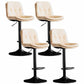 Nordic Metal Adjustable Swivel Barstool Indoor Tall Stool with Leather Seat Off-White Black 4 Piece Set Clearhalo 'Bar Furniture' 'Bar Stools' 'bar_stools' 'furn' 'furn_bar_stools' 'furniture_bar_stools' 'Kitchen & Dining Furniture' 'kitchen&dining_furn' 'kitchen' 'kitchen_furn' Furniture' 4416119