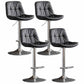 Nordic Metal Adjustable Swivel Barstool Indoor Tall Stool with Leather Seat Dark Gray Silver 4 Piece Set Clearhalo 'Bar Furniture' 'Bar Stools' 'bar_stools' 'furn' 'furn_bar_stools' 'furniture_bar_stools' 'Kitchen & Dining Furniture' 'kitchen&dining_furn' 'kitchen' 'kitchen_furn' Furniture' 4416126