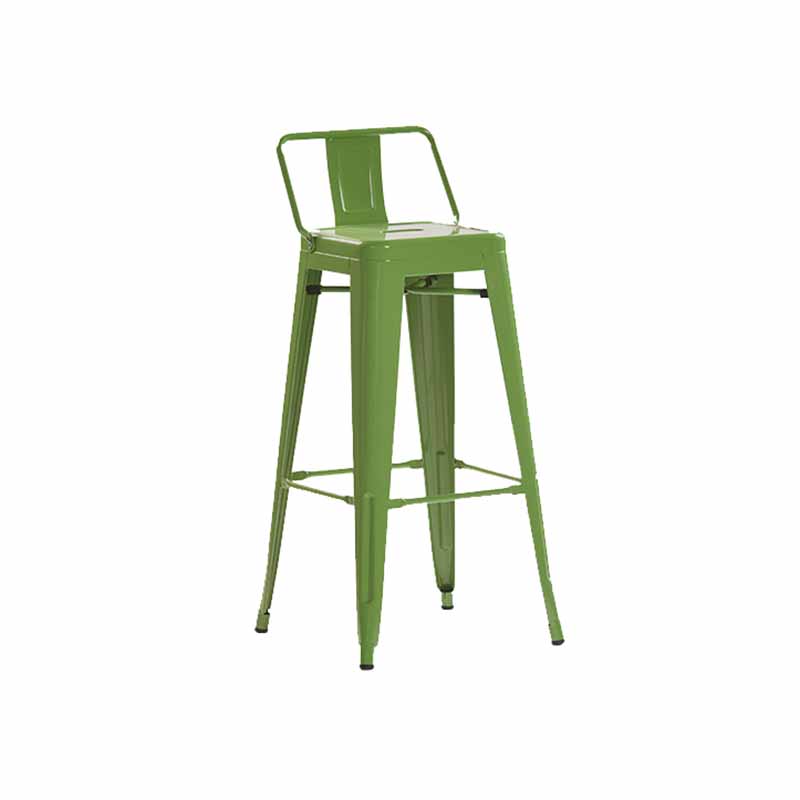 Industrial Iron Low Back Barstool 29.5" H Indoor Tall Stool with Square Seat Olive Green 1 Piece Clearhalo 'Bar Furniture' 'Bar Stools' 'bar_stools' 'furn' 'furn_bar_stools' 'furniture_bar_stools' 'Kitchen & Dining Furniture' 'kitchen&dining_furn' 'kitchen' 'kitchen_furn' Furniture' 4416131