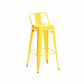 Industrial Iron Low Back Barstool 29.5" H Indoor Tall Stool with Square Seat Yellow 1 Piece Clearhalo 'Bar Furniture' 'Bar Stools' 'bar_stools' 'furn' 'furn_bar_stools' 'furniture_bar_stools' 'Kitchen & Dining Furniture' 'kitchen&dining_furn' 'kitchen' 'kitchen_furn' Furniture' 4416132