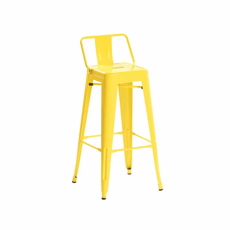 Industrial Iron Low Back Barstool 29.5" H Indoor Tall Stool with Square Seat Yellow 1 Piece Clearhalo 'Bar Furniture' 'Bar Stools' 'bar_stools' 'furn' 'furn_bar_stools' 'furniture_bar_stools' 'Kitchen & Dining Furniture' 'kitchen&dining_furn' 'kitchen' 'kitchen_furn' Furniture' 4416132
