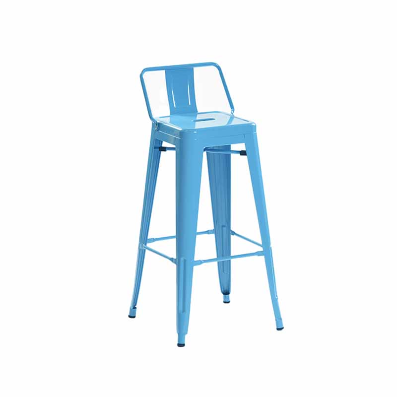 Industrial Iron Low Back Barstool 29.5" H Indoor Tall Stool with Square Seat Sky Blue 1 Piece Clearhalo 'Bar Furniture' 'Bar Stools' 'bar_stools' 'furn' 'furn_bar_stools' 'furniture_bar_stools' 'Kitchen & Dining Furniture' 'kitchen&dining_furn' 'kitchen' 'kitchen_furn' Furniture' 4416134