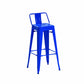 Industrial Iron Low Back Barstool 29.5" H Indoor Tall Stool with Square Seat Blue 1 Piece Clearhalo 'Bar Furniture' 'Bar Stools' 'bar_stools' 'furn' 'furn_bar_stools' 'furniture_bar_stools' 'Kitchen & Dining Furniture' 'kitchen&dining_furn' 'kitchen' 'kitchen_furn' Furniture' 4416136