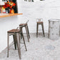 Industrial Iron Low Back Barstool 29.5" H Indoor Tall Stool with Square Seat Clearhalo 'Bar Furniture' 'Bar Stools' 'bar_stools' 'furn' 'furn_bar_stools' 'furniture_bar_stools' 'Kitchen & Dining Furniture' 'kitchen&dining_furn' 'kitchen' 'kitchen_furn' Furniture' 4416137