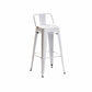 Industrial Iron Low Back Barstool 29.5" H Indoor Tall Stool with Square Seat White 1 Piece Clearhalo 'Bar Furniture' 'Bar Stools' 'bar_stools' 'furn' 'furn_bar_stools' 'furniture_bar_stools' 'Kitchen & Dining Furniture' 'kitchen&dining_furn' 'kitchen' 'kitchen_furn' Furniture' 4416138