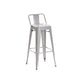Industrial Iron Low Back Barstool 29.5" H Indoor Tall Stool with Square Seat Clearhalo 'Bar Furniture' 'Bar Stools' 'bar_stools' 'furn' 'furn_bar_stools' 'furniture_bar_stools' 'Kitchen & Dining Furniture' 'kitchen&dining_furn' 'kitchen' 'kitchen_furn' Furniture' 4416139