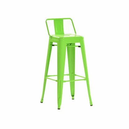 Industrial Iron Low Back Barstool 29.5" H Indoor Tall Stool with Square Seat Green 1 Piece Clearhalo 'Bar Furniture' 'Bar Stools' 'bar_stools' 'furn' 'furn_bar_stools' 'furniture_bar_stools' 'Kitchen & Dining Furniture' 'kitchen&dining_furn' 'kitchen' 'kitchen_furn' Furniture' 4416141