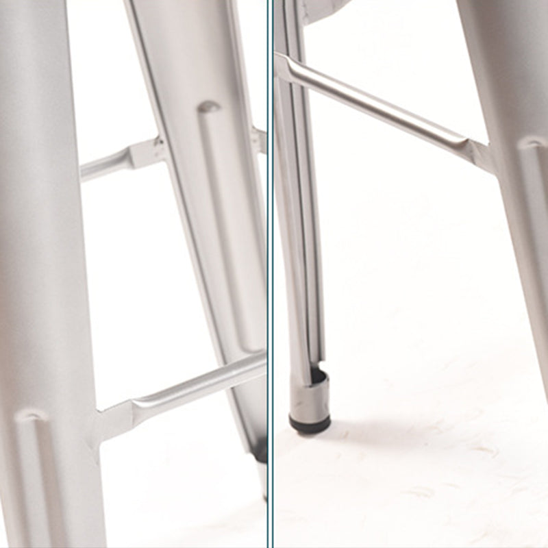 Industrial Iron Low Back Barstool 29.5" H Indoor Tall Stool with Square Seat Clearhalo 'Bar Furniture' 'Bar Stools' 'bar_stools' 'furn' 'furn_bar_stools' 'furniture_bar_stools' 'Kitchen & Dining Furniture' 'kitchen&dining_furn' 'kitchen' 'kitchen_furn' Furniture' 4416143