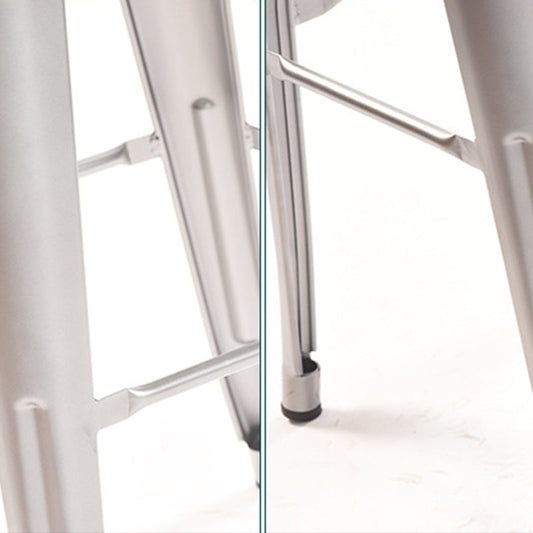 Industrial Iron Low Back Barstool 29.5" H Indoor Tall Stool with Square Seat Clearhalo 'Bar Furniture' 'Bar Stools' 'bar_stools' 'furn' 'furn_bar_stools' 'furniture_bar_stools' 'Kitchen & Dining Furniture' 'kitchen&dining_furn' 'kitchen' 'kitchen_furn' Furniture' 4416143