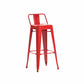 Industrial Iron Low Back Barstool 29.5" H Indoor Tall Stool with Square Seat Red 1 Piece Clearhalo 'Bar Furniture' 'Bar Stools' 'bar_stools' 'furn' 'furn_bar_stools' 'furniture_bar_stools' 'Kitchen & Dining Furniture' 'kitchen&dining_furn' 'kitchen' 'kitchen_furn' Furniture' 4416147