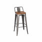 Industrial Iron Low Back Barstool 29.5" H Indoor Tall Stool with Square Seat Brown 1 Piece Clearhalo 'Bar Furniture' 'Bar Stools' 'bar_stools' 'furn' 'furn_bar_stools' 'furniture_bar_stools' 'Kitchen & Dining Furniture' 'kitchen&dining_furn' 'kitchen' 'kitchen_furn' Furniture' 4416148