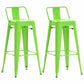 Industrial Iron Low Back Barstool 29.5" H Indoor Tall Stool with Square Seat Green 2 Piece Set Clearhalo 'Bar Furniture' 'Bar Stools' 'bar_stools' 'furn' 'furn_bar_stools' 'furniture_bar_stools' 'Kitchen & Dining Furniture' 'kitchen&dining_furn' 'kitchen' 'kitchen_furn' Furniture' 4416154