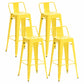 Industrial Iron Low Back Barstool 29.5" H Indoor Tall Stool with Square Seat Yellow 4 Piece Set Clearhalo 'Bar Furniture' 'Bar Stools' 'bar_stools' 'furn' 'furn_bar_stools' 'furniture_bar_stools' 'Kitchen & Dining Furniture' 'kitchen&dining_furn' 'kitchen' 'kitchen_furn' Furniture' 4416161