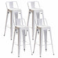 Industrial Iron Low Back Barstool 29.5" H Indoor Tall Stool with Square Seat White 4 Piece Set Clearhalo 'Bar Furniture' 'Bar Stools' 'bar_stools' 'furn' 'furn_bar_stools' 'furniture_bar_stools' 'Kitchen & Dining Furniture' 'kitchen&dining_furn' 'kitchen' 'kitchen_furn' Furniture' 4416164