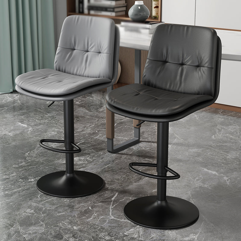 39.5" H Leather Swivel Barstool Nordic Adjustable Tall Stool for Indoor Clearhalo 'Bar Furniture' 'Bar Stools' 'bar_stools' 'furn' 'furn_bar_stools' 'furniture_bar_stools' 'Kitchen & Dining Furniture' 'kitchen&dining_furn' 'kitchen' 'kitchen_furn' Furniture' 4416177