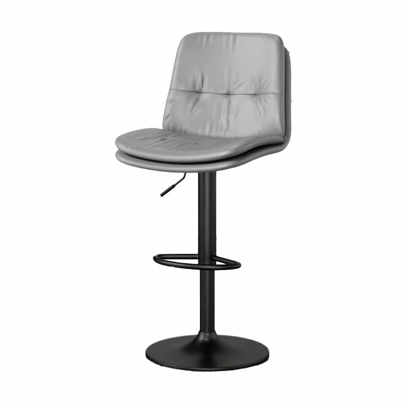 39.5" H Leather Swivel Barstool Nordic Adjustable Tall Stool for Indoor Grey 1 Piece Clearhalo 'Bar Furniture' 'Bar Stools' 'bar_stools' 'furn' 'furn_bar_stools' 'furniture_bar_stools' 'Kitchen & Dining Furniture' 'kitchen&dining_furn' 'kitchen' 'kitchen_furn' Furniture' 4416178