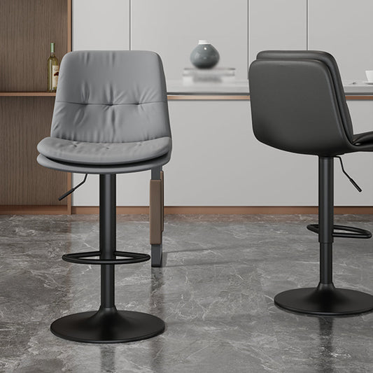 39.5" H Leather Swivel Barstool Nordic Adjustable Tall Stool for Indoor Clearhalo 'Bar Furniture' 'Bar Stools' 'bar_stools' 'furn' 'furn_bar_stools' 'furniture_bar_stools' 'Kitchen & Dining Furniture' 'kitchen&dining_furn' 'kitchen' 'kitchen_furn' Furniture' 4416179