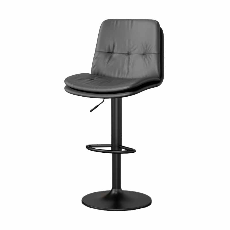 39.5" H Leather Swivel Barstool Nordic Adjustable Tall Stool for Indoor Dark Gray 1 Piece Clearhalo 'Bar Furniture' 'Bar Stools' 'bar_stools' 'furn' 'furn_bar_stools' 'furniture_bar_stools' 'Kitchen & Dining Furniture' 'kitchen&dining_furn' 'kitchen' 'kitchen_furn' Furniture' 4416182