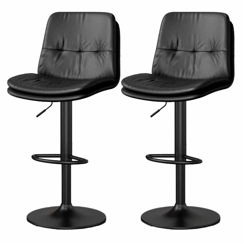39.5" H Leather Swivel Barstool Nordic Adjustable Tall Stool for Indoor Black 2 Piece Set Clearhalo 'Bar Furniture' 'Bar Stools' 'bar_stools' 'furn' 'furn_bar_stools' 'furniture_bar_stools' 'Kitchen & Dining Furniture' 'kitchen&dining_furn' 'kitchen' 'kitchen_furn' Furniture' 4416184