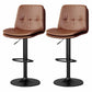 39.5" H Leather Swivel Barstool Nordic Adjustable Tall Stool for Indoor Brown 2 Piece Set Clearhalo 'Bar Furniture' 'Bar Stools' 'bar_stools' 'furn' 'furn_bar_stools' 'furniture_bar_stools' 'Kitchen & Dining Furniture' 'kitchen&dining_furn' 'kitchen' 'kitchen_furn' Furniture' 4416187