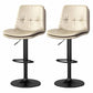 39.5" H Leather Swivel Barstool Nordic Adjustable Tall Stool for Indoor Light Khaki 2 Piece Set Clearhalo 'Bar Furniture' 'Bar Stools' 'bar_stools' 'furn' 'furn_bar_stools' 'furniture_bar_stools' 'Kitchen & Dining Furniture' 'kitchen&dining_furn' 'kitchen' 'kitchen_furn' Furniture' 4416189