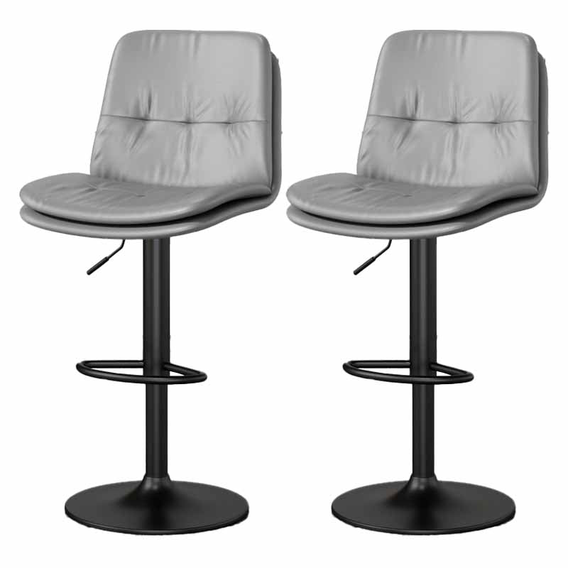 39.5" H Leather Swivel Barstool Nordic Adjustable Tall Stool for Indoor Grey 2 Piece Set Clearhalo 'Bar Furniture' 'Bar Stools' 'bar_stools' 'furn' 'furn_bar_stools' 'furniture_bar_stools' 'Kitchen & Dining Furniture' 'kitchen&dining_furn' 'kitchen' 'kitchen_furn' Furniture' 4416190