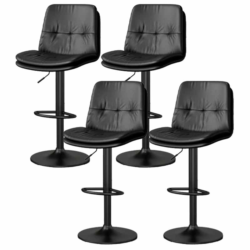 39.5" H Leather Swivel Barstool Nordic Adjustable Tall Stool for Indoor Black 4 Piece Set Clearhalo 'Bar Furniture' 'Bar Stools' 'bar_stools' 'furn' 'furn_bar_stools' 'furniture_bar_stools' 'Kitchen & Dining Furniture' 'kitchen&dining_furn' 'kitchen' 'kitchen_furn' Furniture' 4416193