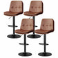 39.5" H Leather Swivel Barstool Nordic Adjustable Tall Stool for Indoor Brown 4 Piece Set Clearhalo 'Bar Furniture' 'Bar Stools' 'bar_stools' 'furn' 'furn_bar_stools' 'furniture_bar_stools' 'Kitchen & Dining Furniture' 'kitchen&dining_furn' 'kitchen' 'kitchen_furn' Furniture' 4416194
