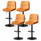 39.5" H Leather Swivel Barstool Nordic Adjustable Tall Stool for Indoor Orange 4 Piece Set Clearhalo 'Bar Furniture' 'Bar Stools' 'bar_stools' 'furn' 'furn_bar_stools' 'furniture_bar_stools' 'Kitchen & Dining Furniture' 'kitchen&dining_furn' 'kitchen' 'kitchen_furn' Furniture' 4416197