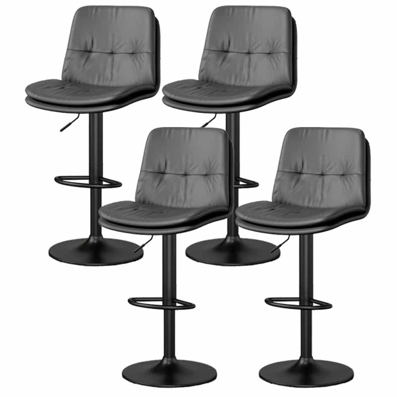 39.5" H Leather Swivel Barstool Nordic Adjustable Tall Stool for Indoor Dark Gray 4 Piece Set Clearhalo 'Bar Furniture' 'Bar Stools' 'bar_stools' 'furn' 'furn_bar_stools' 'furniture_bar_stools' 'Kitchen & Dining Furniture' 'kitchen&dining_furn' 'kitchen' 'kitchen_furn' Furniture' 4416198