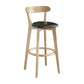 Nordic Wood Simple Barstool 28" H Indoor Tall Stool with Upholstered Blackish Green 1 Piece Clearhalo 'Bar Furniture' 'Bar Stools' 'bar_stools' 'furn' 'furn_bar_stools' 'furniture_bar_stools' 'Kitchen & Dining Furniture' 'kitchen&dining_furn' 'kitchen' 'kitchen_furn' Furniture' 4416267