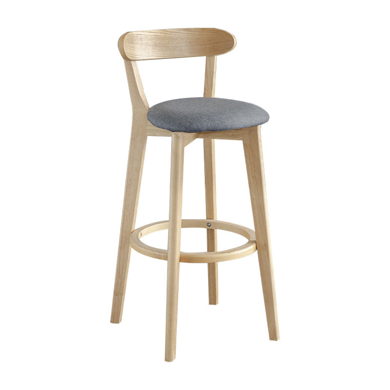 Nordic Wood Simple Barstool 28" H Indoor Tall Stool with Upholstered Dark Gray 1 Piece Clearhalo 'Bar Furniture' 'Bar Stools' 'bar_stools' 'furn' 'furn_bar_stools' 'furniture_bar_stools' 'Kitchen & Dining Furniture' 'kitchen&dining_furn' 'kitchen' 'kitchen_furn' Furniture' 4416272