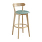 Nordic Wood Simple Barstool 28" H Indoor Tall Stool with Upholstered Light Green 1 Piece Clearhalo 'Bar Furniture' 'Bar Stools' 'bar_stools' 'furn' 'furn_bar_stools' 'furniture_bar_stools' 'Kitchen & Dining Furniture' 'kitchen&dining_furn' 'kitchen' 'kitchen_furn' Furniture' 4416282