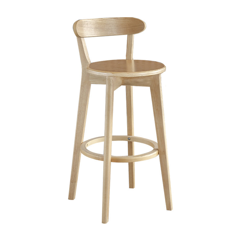 Nordic Wood Simple Barstool 28" H Indoor Tall Stool with Upholstered Wood 1 Piece Clearhalo 'Bar Furniture' 'Bar Stools' 'bar_stools' 'furn' 'furn_bar_stools' 'furniture_bar_stools' 'Kitchen & Dining Furniture' 'kitchen&dining_furn' 'kitchen' 'kitchen_furn' Furniture' 4416287