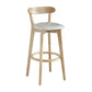 Nordic Wood Simple Barstool 28" H Indoor Tall Stool with Upholstered White 1 Piece Clearhalo 'Bar Furniture' 'Bar Stools' 'bar_stools' 'furn' 'furn_bar_stools' 'furniture_bar_stools' 'Kitchen & Dining Furniture' 'kitchen&dining_furn' 'kitchen' 'kitchen_furn' Furniture' 4416290
