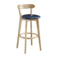 Nordic Wood Simple Barstool 28" H Indoor Tall Stool with Upholstered Dark Blue 1 Piece Clearhalo 'Bar Furniture' 'Bar Stools' 'bar_stools' 'furn' 'furn_bar_stools' 'furniture_bar_stools' 'Kitchen & Dining Furniture' 'kitchen&dining_furn' 'kitchen' 'kitchen_furn' Furniture' 4416291