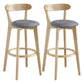 Nordic Wood Simple Barstool 28" H Indoor Tall Stool with Upholstered Dark Gray 2 Piece Set Clearhalo 'Bar Furniture' 'Bar Stools' 'bar_stools' 'furn' 'furn_bar_stools' 'furniture_bar_stools' 'Kitchen & Dining Furniture' 'kitchen&dining_furn' 'kitchen' 'kitchen_furn' Furniture' 4416296